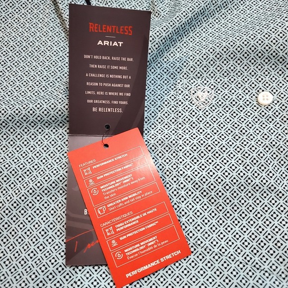 NWT Ariat Men's Performance Stretch Medium Long Sleeve Shirt Button Down Western - Picture 7 of 12